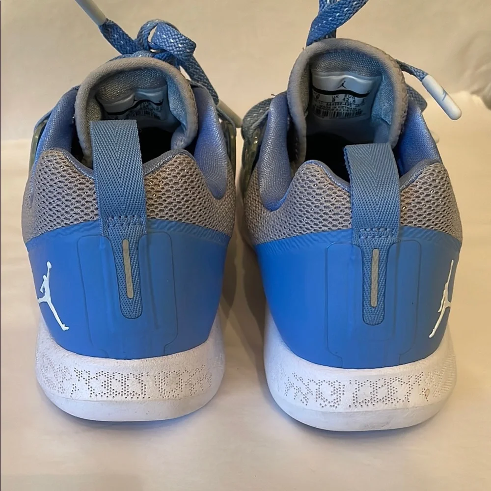 Jordan Blue and Gray Athletic Shoes with Streamlined Design